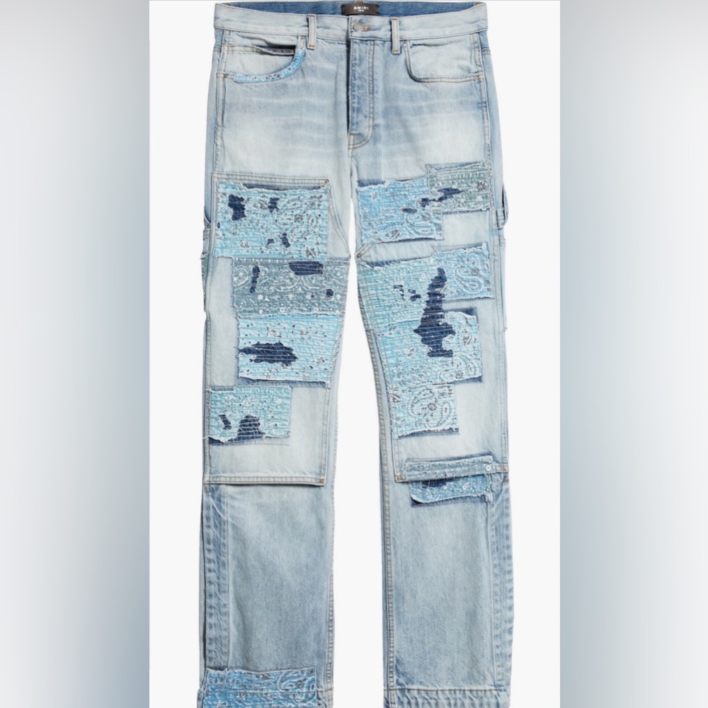 Amiri Patchwork Bandana Carpenter Jeans